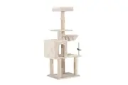 Petzly Cat Tree Tower Scratching Post 125cm Beige