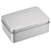 Metal Tin Box, 2pcs 4.21" x 2.87" x 1.57" Containers with Lids, Silver Tone