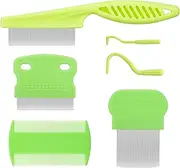 Flea Comb for Cats Dogs Fine Tooth Comb Pet Comb Grooming Set Remove Float Hair Tear Marks Tick Removal Tool