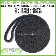 THE ULTIMATE MONACO MOORING DOCK LINE PACKAGE 4 X 16MM DOCKLINES, UV TREATED