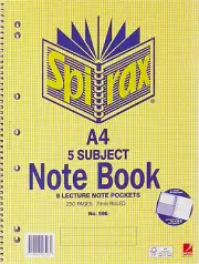 SPIRAX 5 Subject Notebook A4 250 Page No. 596