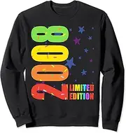 [X.Style] 15th Birthday Shirt 15 Years Boys Girl Retro Vintage 2008 Sweatshirt ds748 Sweater (S) Black