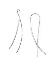 Sterling Silver Crossover Sweep Drop Earrings