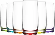 LAV Adora Highball Cocktail Glasses - 390ml - Rainbow - Pack of 12 Multicoloured Glasses