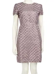 Pink Metallic Textured Dress