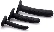 Strap U Trinity Strap-on Silicone 3 Piece Dildo Set, Black