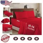 Luxury 1500 Thread Count King Sheet Set - Extra Deep Pocket - Red Elegance