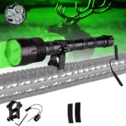 1000 Yard LED Green Flashlight Kit Hog Predator Long Range Night Hunting Light