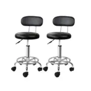 2X Salon Stool Swivel Chair Barber Hairdressing Hydraulic Chrome