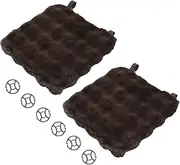 X AUTOHAUX Car Bottom Seat Pad Cover Coffee Color Cotton Grid Universal for Car SUV Truck 2 Pcs