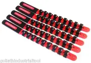 5 GOLIATH INDUSTRIAL 1/2" ABS PLASTIC SOCKET RAIL HOLDER ORGANIZER RED SR12BR