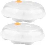 BRIGHTFUFU Egg Tray Microwave Oven 2pcs Heart-shaped for Poached Eggs Safe Easy to Use in Kitchen