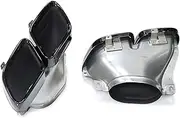 1 Pair Of Muffler Tip Compatible For Mercedes Benz GT63 W176 Quad Stainless Steel Black Rectangle Exhaust(Black)