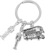 [FOMIYES] Metal London Keychain Bus Charm Decorative Pendant for Handbag Purse Backpack Car Keychain