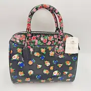 COACH F57626 Floral Mix Print Coated Canvas Bennett Mini Satchel Boston Bag