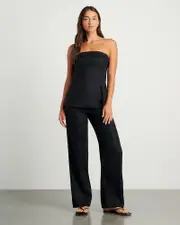 [Jag] Jag Women's Kayla Linen Bustier In Black Size 14 14 Black