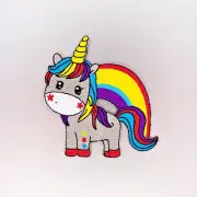 Unicorn Rainbow Patch — Iron On Badge Embroidered Motif — Cute Fun