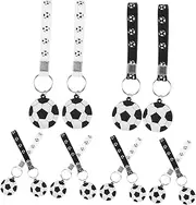 Generic 12Pcs Soccer Ball Keychains Silicone Bag Charms Key Rings for Sports Parties Cute Football Keychain Decor Friends for Backpack and Purse
