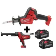 Milwaukee Cordless Reciprocating Saw + Caulk Gun Brushless 18V + 6.0Ah Batteries