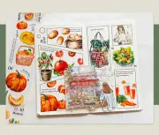 Food Diary PET Adhesive Tape Veggies Fruits Stickers Journal Planner Scrapbook