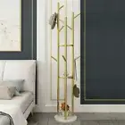 Sturdy Marble Base Entryway Coat Rack Tree Clothes Scarf Hangers Storage Shelves