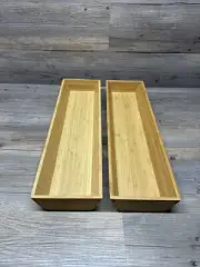 (2) IKEA VARIERA Bamboo Utensil Tray Kitchen Drawer Organizer 22806
