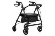Oppsbuy Lightweight Foldable Rollator Walker Portable Mobility Aid with Seat, Storage Basket, Adjustable Handles