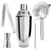 5 PCS Stainless Steel Cocktail Jigger Mixer Bar Drink Shaker Bartender Kit Set 750ML