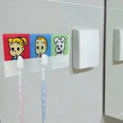 Acrylic Toothbrush Holder Wall Mounted Hole-less Cartoon Cute Toothbrush Holder