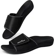 [ERGOfoot] Slide Sandals with Arch Support, Comfortable Plantar Fasciitis Feet Walking Sandal, Orthopedic Sandals with Adjustable Straps, Foot Pain Relief