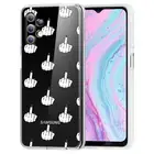 TalkingCase Slim Case for Samsung Galaxy A32 5G, Edgy Finger Clear Print, USA