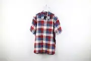 New Eddie Bauer Mens Large Spell Out Lightweight Weave Short Sleeve Button Shirt