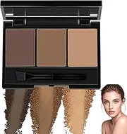 3 Colors Eyebrow Powder Kit,Eyebrow Palette,Eyebr-Ow Powder,For Filling&Sculpting Brows,Waterproof,Long-Lasting Formula For Natural Looking,With Dark & Light Brown Shades,With Brush And Mirror