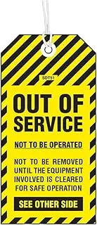 On Site Safety Out of Service Indoor/Card Tags with Eyelet and String 100-Pieces