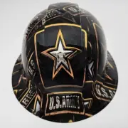 full brim hard hat custom hydro dipped IN U.S. ARMY BADGES ARMED SERVICES NEW
