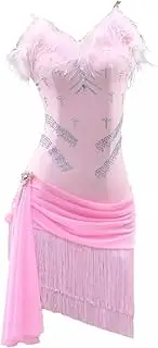 [JRUIA] Latin Dance Competition Dresses Women's Professional Cha Cha Salsa Costume Ballroom Dancewear Tassels and Crystal
