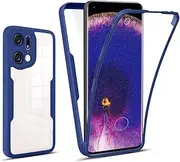 Case Compatible with Oppo Find X5 Pro,Compatible with Oppo Find X5 Pro 5G Built-in Screen Protector Dual-Layer 2 in 1 Phone Cover Blue
