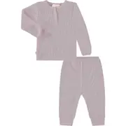 PAIGELAUREN Kids' Thermal Henley & Leggings Set in Lavender at Nordstrom, Size 18-24M