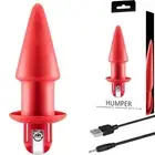 Humper Vibrating Anal Butt Plug Silicone Rechargeable Red