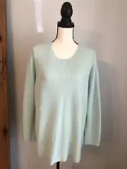 Eileen Fisher 100% Extra Fine Merino Wool Pullover Sweater Clearwater Sz L New