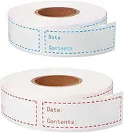 2 Rolls Removable Freezer Labels, Food Freezer Labels Food Date Labels Food Storage Stickers for Food Containers Jars Kitchen Restaurant Storage Organization (Total 300 Pcs, Red, Blue)