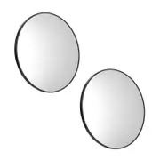 Oikiture Wall Mirrors Round 80cm Black Set of 2 Home Decor