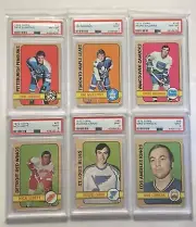 1972 Topps NHL Hockey PSA 8 & 9 Set Builder Lot (6) #s 54, 67, 82, 86, 89, 158