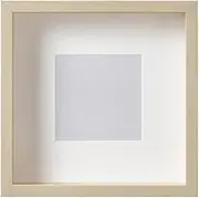[IKEA] SANNAHED Deep 3D Box Square Photo Display Frames, Light Birch Wood Effect, 25 x 25 cm (13 x 13 cm with mat), Wall/Freestanding - Set of 2