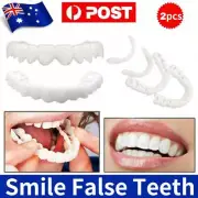 Snap On Bottom Upper+Lower False Teeth Dental Veneers Dentures Fake Tooth Smiles