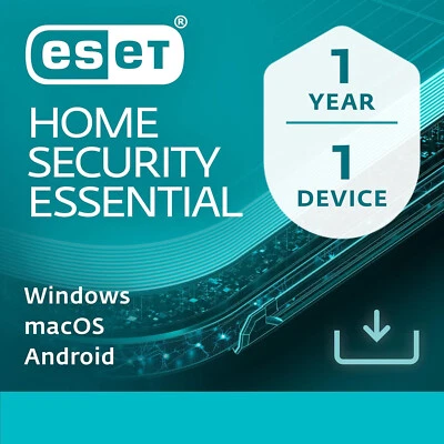 ESET HOME SECURITY ESSENTIAL ANTIVIRUS 2025 1 DEVICE 1 YEAR PC MAC ANDROID EMAIL