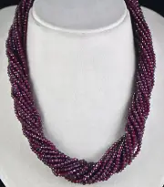 Natural Garnet Beads Faceted Round 14 L 4mm 782 Ct Red Gemstone Party Necklace