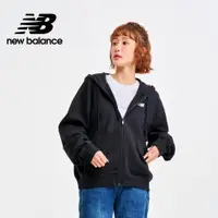 在飛比找PChome24h購物優惠-【New Balance】刺繡NB休閒連帽外套_女性_黑色_