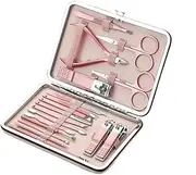 Nail Clippers Rose Gold 18piece Diagonal Exfoliating Stainless Steel Manicure Set Household Ear Spoon Scissors for Men and,Rose gold