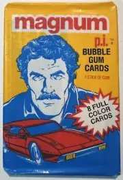 1983 Donruss Magnum P.I. Cards, 1 Unopened Sealed Wax PACK From Wax Box, 8 Cards